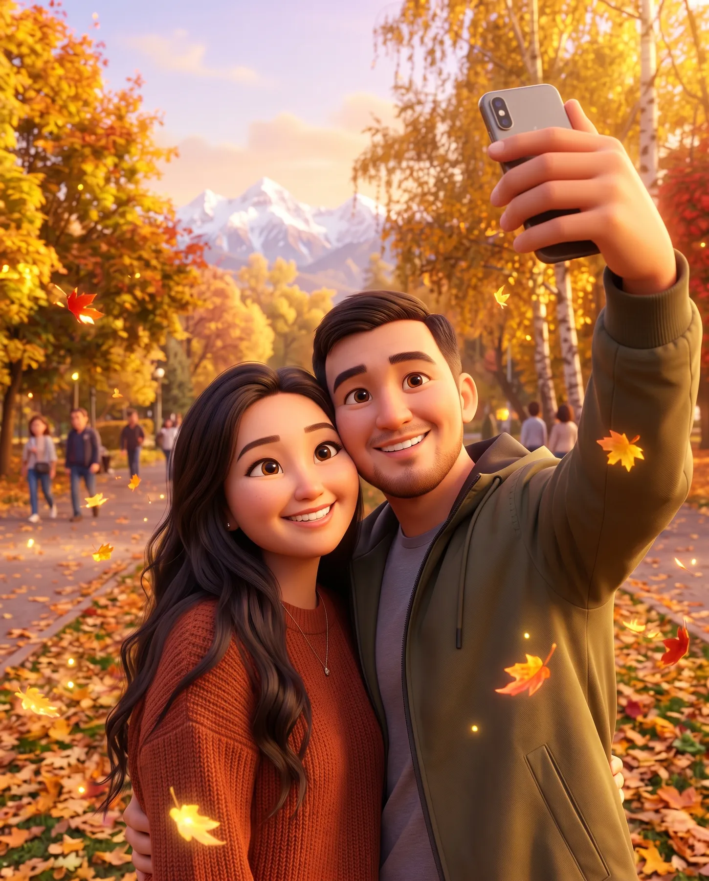 The same couple in Pixar style